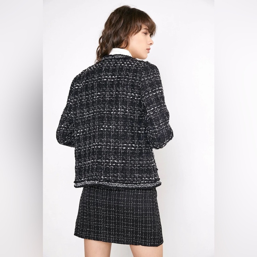 J.Ing Black Tweed Round Neck Jacket Outwear Size Xxl Nwt — image 5 of 8